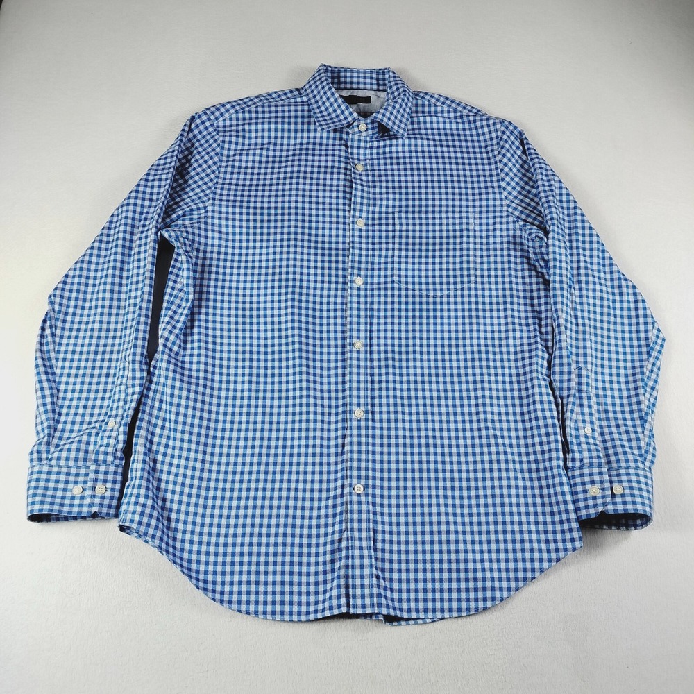 Banana Republic Shirt Mens Large Blue Corpcore Classic Fit Gingham Workwear